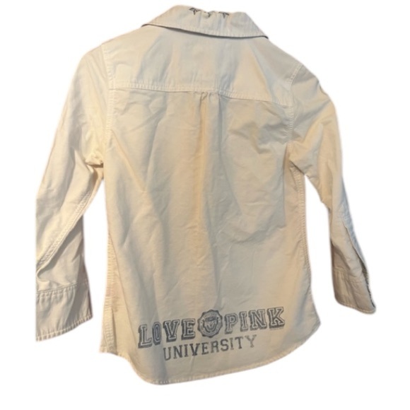 RARE VTG Pink Victoria Secret long sleeve Sz S embroidered button down shirt - Picture 2 of 5